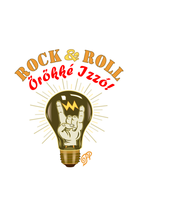 Rock and Roll Izzó minta fekete pólón