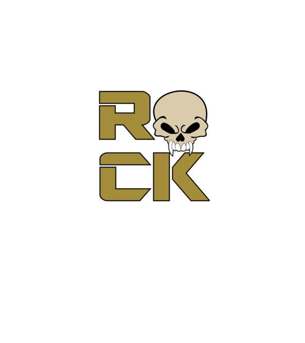 Rock koponyával minta farmerkék pólón