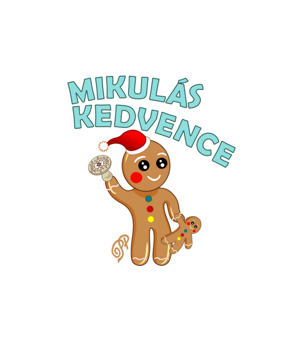 Mikulás Kedvence minta fehér pólón