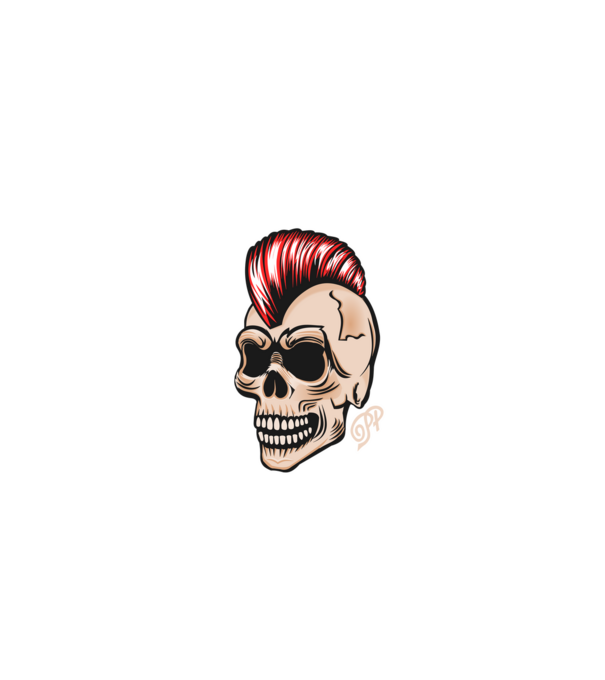 Punk Skull minta fehér pólón