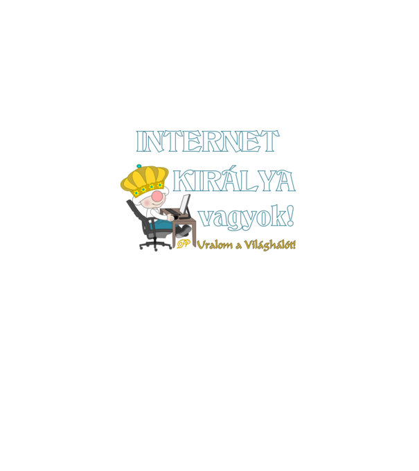Internet Királya Manó minta királykék pólón