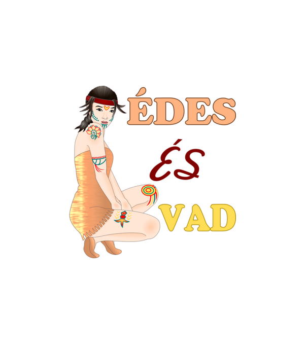 Édes és Vad minta fehér pólón