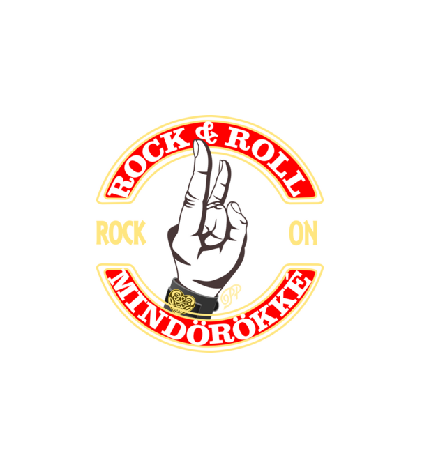 Rock On Mindörökké minta fehér pólón