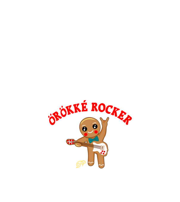 Örökké Rocker Mézi minta fekete pólón