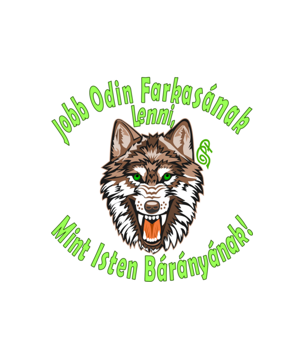 Odin Farkasa minta fehér pólón