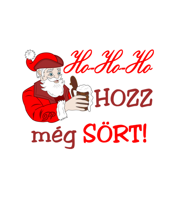 Mikulás Söre minta fehér pólón