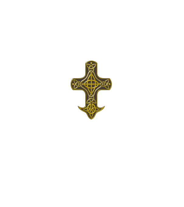 Ír Kereszt és fehér tribal minta fekete pólón