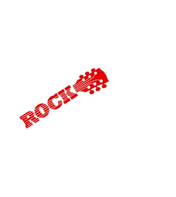 Rock gitárnyak minta fekete pólón