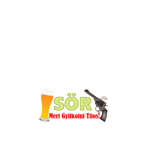 Sör és Revolver minta fehér pólón