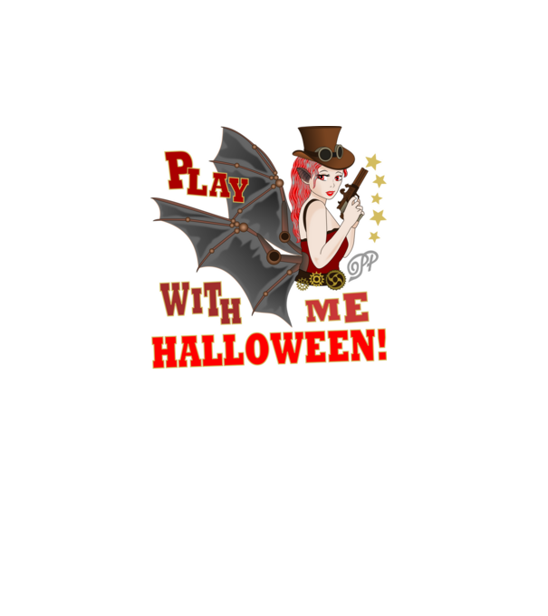 Játsz Velem Halloweent minta türkiz pólón