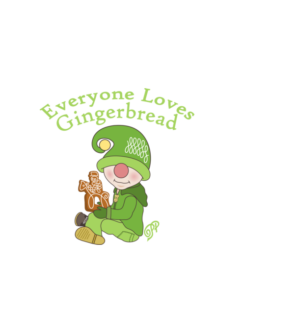 Everyone Loves Gingerbread minta sötétkék pólón