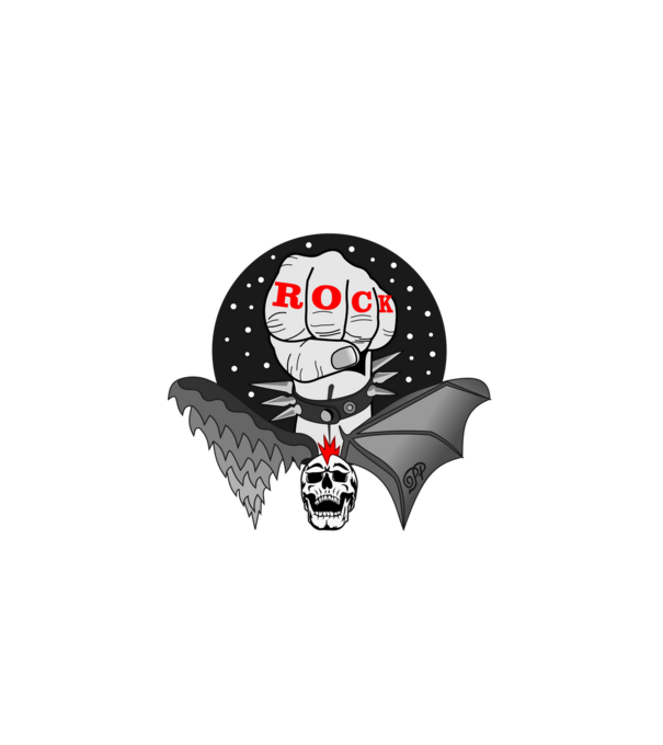 Mindhalálig rock and roll Ököl minta fehér pólón