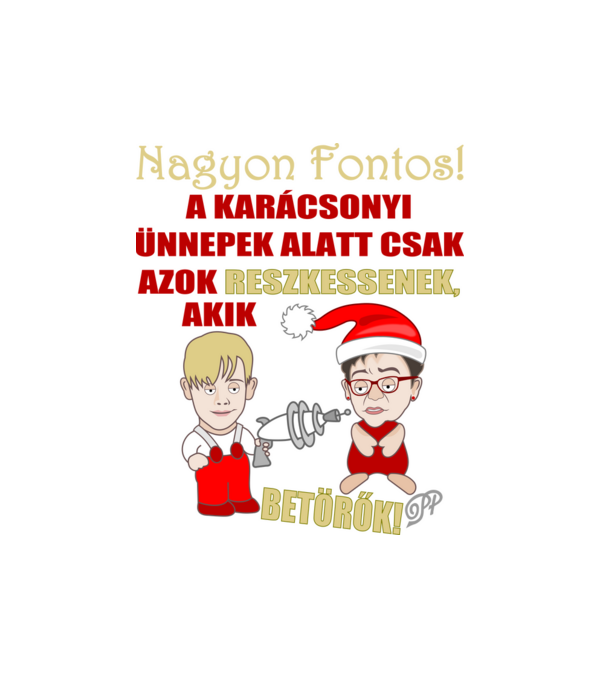 Cecília és Kevin minta fekete pólón