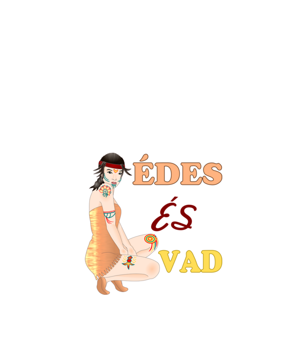 Édes és Vad minta fekete pólón