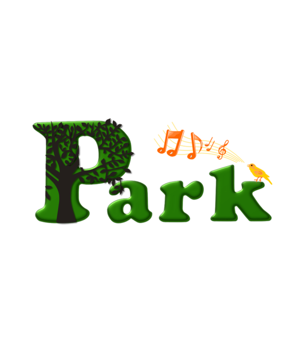 Park logó sárga madárral minta fehér pólón