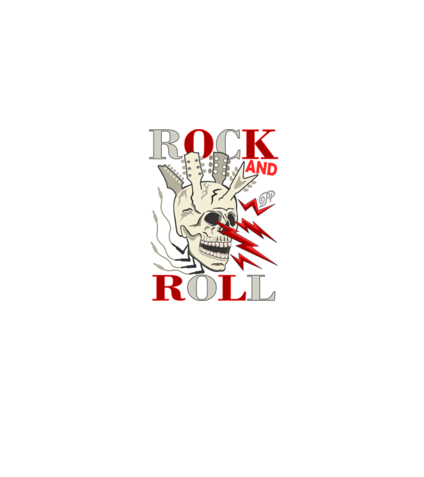 Rock and Roll Villámló Koponya minta homokszín pólón