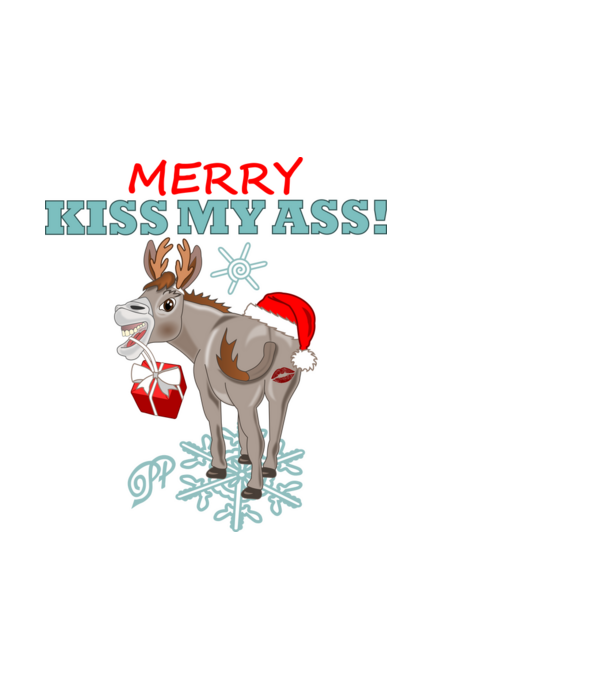Merry Kiss My Ass minta fehér pólón