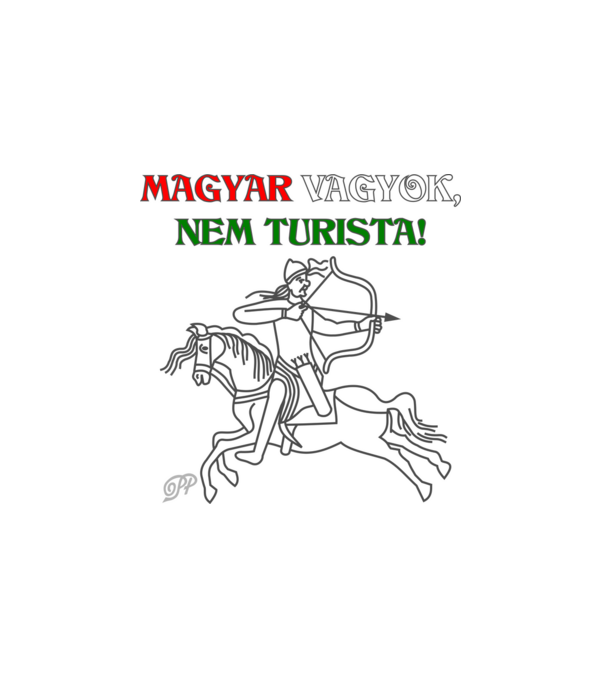 Magyar Vagyok Íjász minta fehér pólón