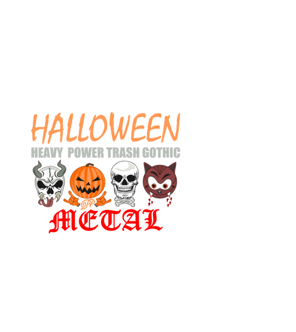Metal Halloween minta fehér pólón