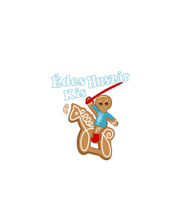 Édes Mézi Huszár minta királykék pólón