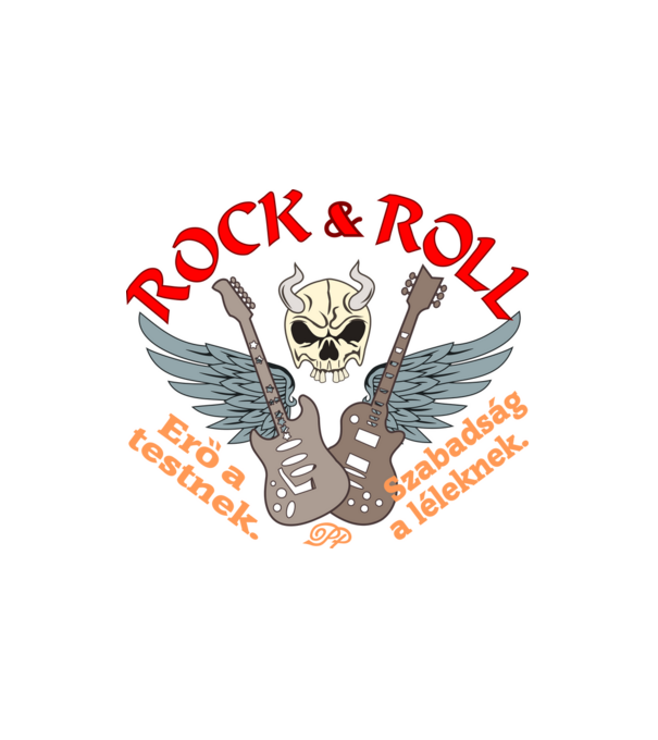 Rock Erő Szabadság minta fehér pólón