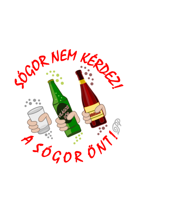 Sógor Önt minta fekete pólón