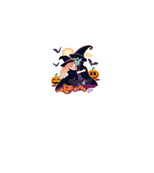 Halloweeni Pár minta fekete pólón