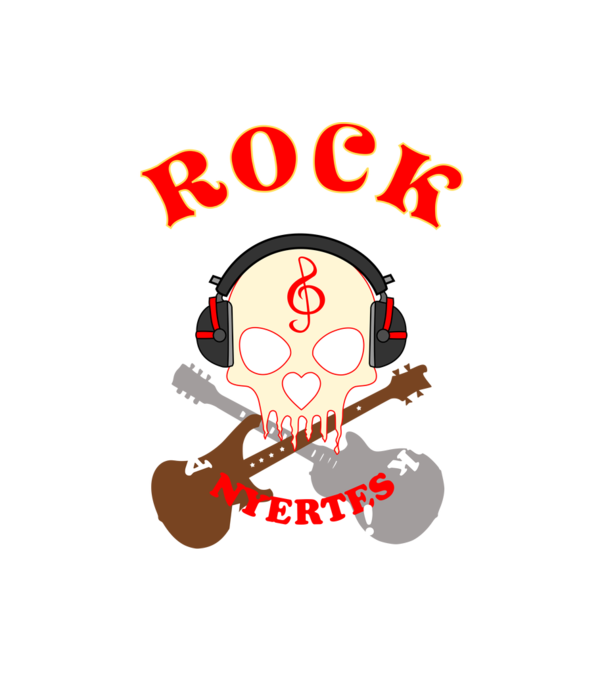 Nyerő Rocker minta fehér pólón