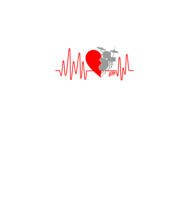 Dob Szívverés EKG minta fekete pólón