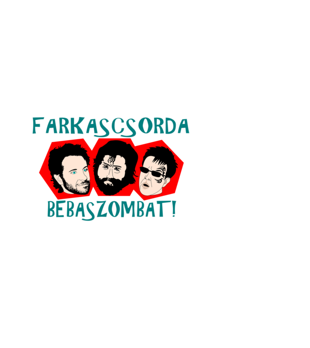 Farkascsorda Másnaposok minta fekete pólón
