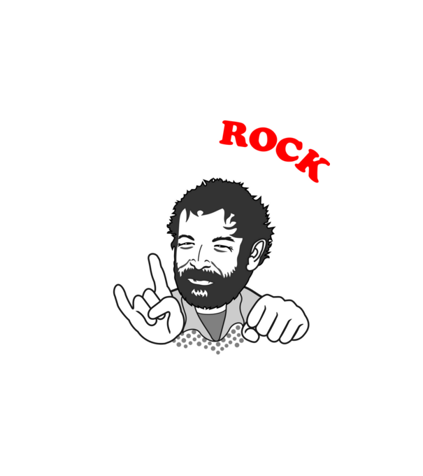 Csak a ROCK ad erőt, Bud Spencer minta fehér pólón