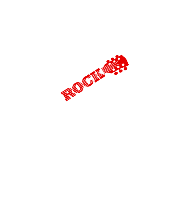Rock gitárnyak minta fekete pólón