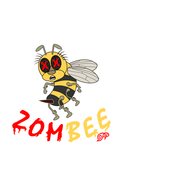 ZomBEE minta fekete pólón