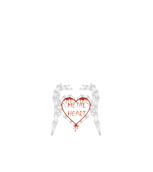 Metal Heart minta fehér pólón