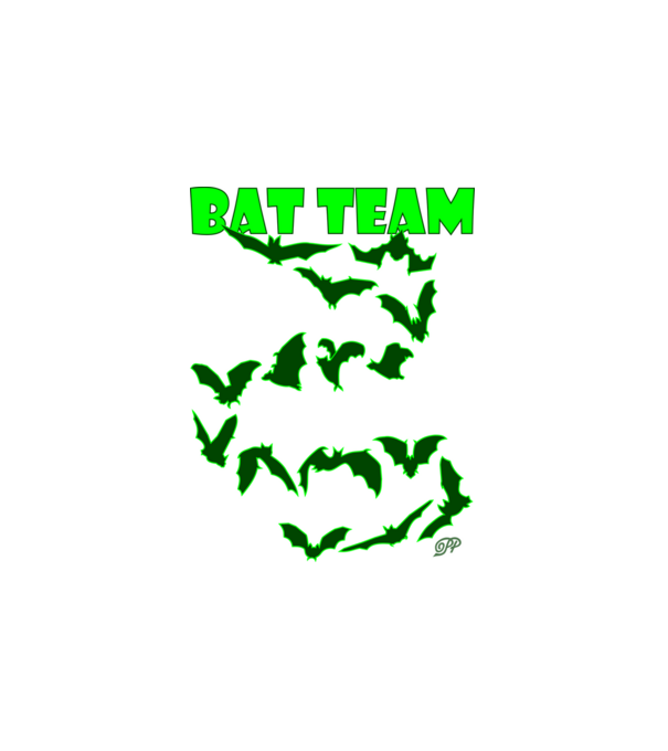 Bat Team minta fehér pólón