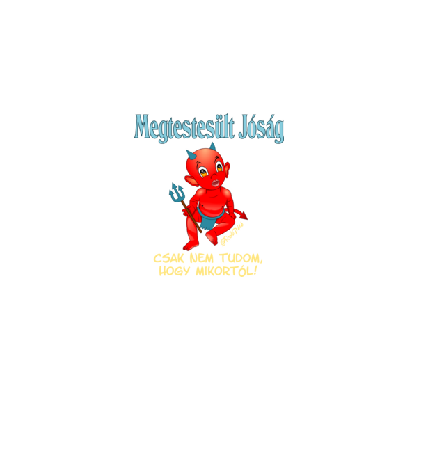 Megtestesült Jóság Ördög minta fekete pólón