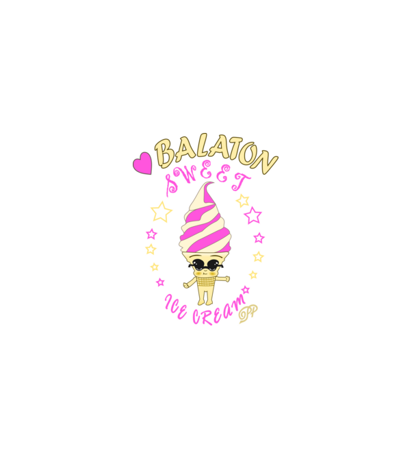 Balaton és Fagyi minta fekete pólón