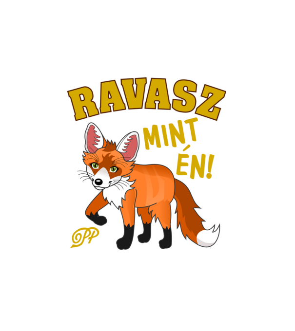 Ravasz mint én minta fehér pólón