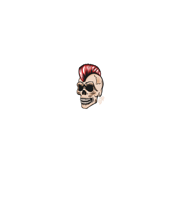 Punk Skull minta királykék pólón
