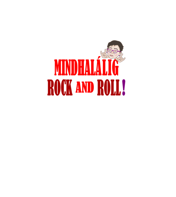 Operatív Rock and Roll minta türkiz pólón