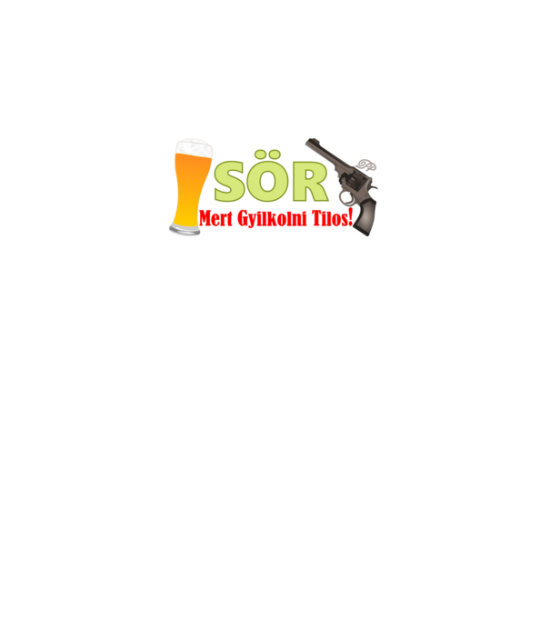 Sör és Revolver minta fehér pólón