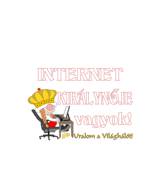 Internet Királynője Manó minta piros pólón