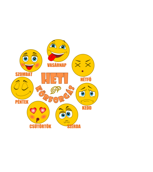 Heti körforgás minta fekete pólón