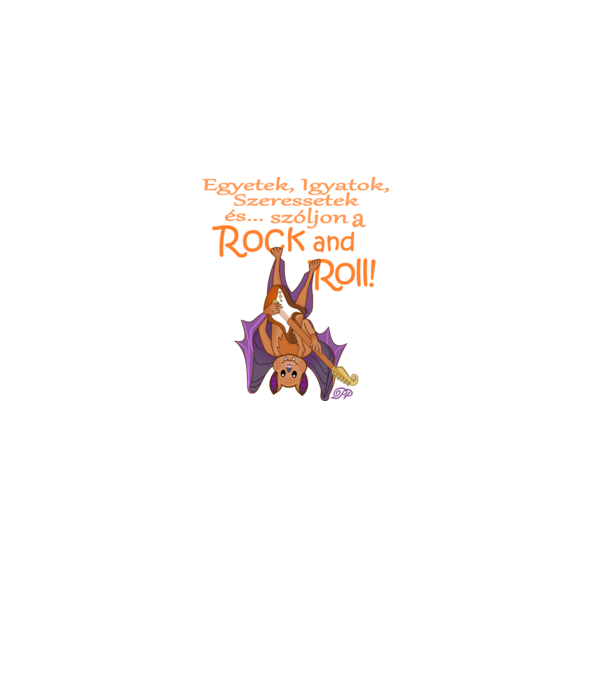 Denevér Rock minta fekete pólón