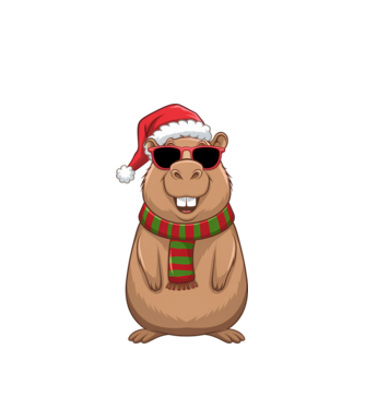 Smiling Capybara Christmas minta fehér pólón
