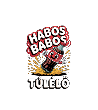 Habos Babos Túlélő minta fehér pólón