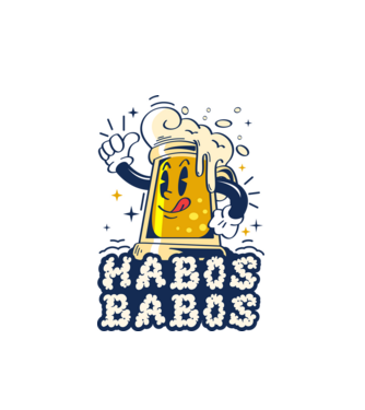 Habos Babos minta fehér pólón