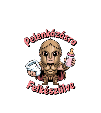 Pelenkázásra felkészülve minta fehér pólón
