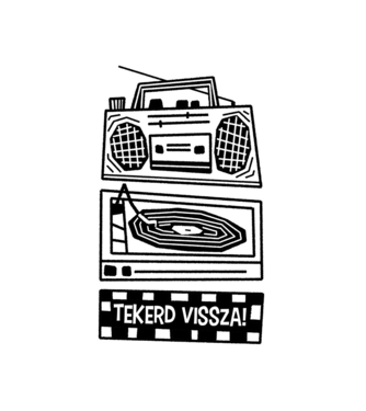 Tekerd vissza! minta fehér pólón