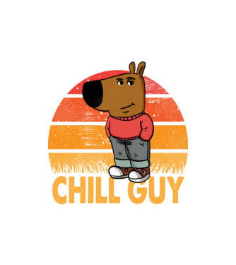 Chill guy Vintage minta homokszín pólón